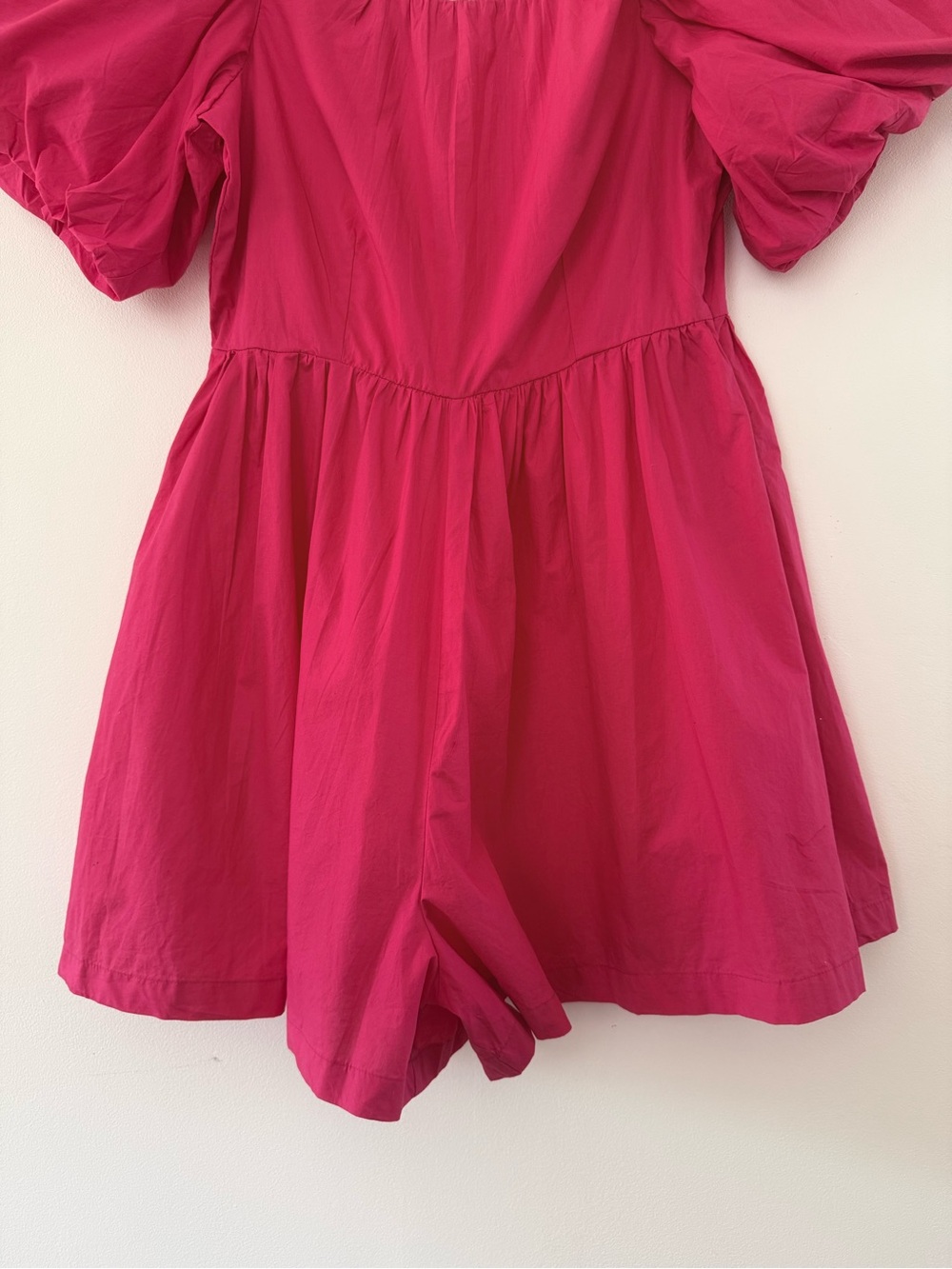 NWT Anthropologie Puff-Sleeve Romper Vibrant Brunch Summer Vacation Size 6 - Picture 8 of 14